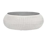 Mesa de centro de jardín - Resina trenzada marfil - WHITEHEAVEN