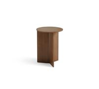 Mesa de Centro de Madera con Hendiduras Redonda Ø35 Lacado Nuez