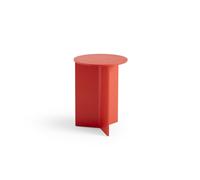 Mesa de Centro de Madera con Hendiduras Redonda Ø35 Rojo Caramelo