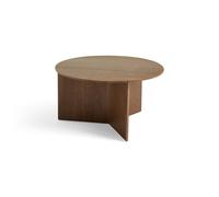 Mesa de Centro de Madera con Hendiduras Redonda Ø65 Lacado Nuez