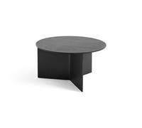 Mesa de Centro de Madera con Hendiduras Redonda Ø65 Negro