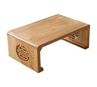 Mesa de centro de madera de cultura china para sala de estar y balcón, mesa de té baja con diseño tradicional muebles de sala de té (80 x 50 x 30 cm)