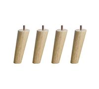 Mesa de centro de madera maciza con patas cónicas oblicuas, varilla roscada M8, capacidad de 200 kg, 4 tamaños (15 cm, 30 cm, 18 cm) - Elegante escritorio de sofá para sala de estar
