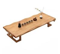 Mesa de centro de madera maciza de estilo japonés para sentarse en el suelo con sillas y taburetes, mesa de recepción para comedor (160 x 60 x 35 cm)