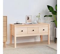Mesa de Centro de Madera Maciza de Pino 102x49x55 cm,Mesa Centro de Madera con Almacenamiento, Estilo Clásico para Hogar Mesillas de Noche
