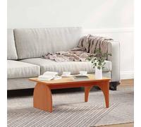 Mesa de centro de madera maciza de pino, 80 x 50 x 31 cm, color marrón cera, rústica, mesa de salón con tablero rectangular para una decoración acogedora, perfecta para salón e interior, mesas y mesas