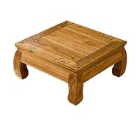 Mesa de centro de madera maciza, mesa de té cuadrada para sala de estar, 50/60/70 cm, mesa central tallada china, mesa baja elegante, diseño elegante