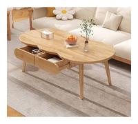 Mesa de centro de madera maciza, moderna mesa de centro de granja con parte superior gruesa y cajón, mesa de cóctel decorativa para sala de estar, fácil montaje, 120 x 60 x 45 cm, color blanco