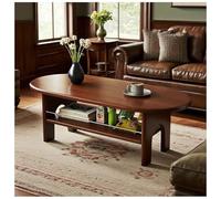 Mesa de Centro de Madera Ovalada para la Sala de Estar, Amplia Capacidad Superior de Forma Ovalada, 2-Tier Wood Coffee Tables with Storage, Mid Century, Rustic and Modern Style Living Room Furniture