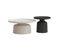 Mesa de Centro de Madera Redonda del Estilo Poner Crema, Sistema de la Tabla de Centro de la Sala de Estar Que Ofrece Las piernas robustas, espesadas del Hierro-Black White