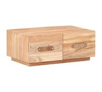 Mesa de Centro de Madera Rústica con 2 Cajones, Madera Maciza Recuperada, 90x50x35 Cm para Almacenamiento en Sala de Estar, Mesa de Sofá de Estilo Antiguo