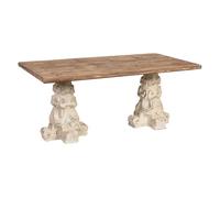 Mesa de centro de madera y magnesio marrón y blanco 180x95x78h cm