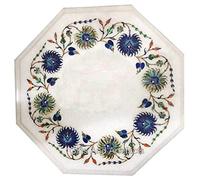 Mesa de centro de mármol blanco con aspecto real, piedra preciosa Milti, mesa esquinera para pasillo de trabajo, muebles del hogar, decir, 33 x 33 cm