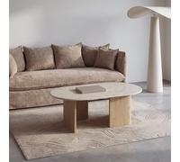 Mesa de centro de mármol efecto travertino de 120 cm