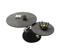 Mesa de centro de mármol, mesa de centro telescópica, mesa de centro de dormitorio, mesa de cóctel, mesa decorativa, rotación de 360 grados/ahorro de espacio/E / 80cm