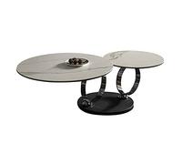 Mesa de centro de mármol, mesa de centro telescópica, mesa de centro de dormitorio, mesa de cóctel, mesa decorativa, rotación de 360 grados/ahorro de espacio/B / 80cm