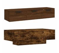 Mesa de centro de roble ahumado, 100 x 49,5 x 31 cm, material de madera, mesa de salón duradera con diseño moderno, gran mesa para bebidas y decoración, resistente a la humedad para un ambiente