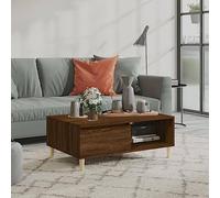 Mesa de centro de roble marrón, 90 x 60 x 35 cm, muebles de madera, mesas, mesas de centro, mesas auxiliares