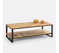 Mesa de centro de roble y acero, Hiba. Talla Única. Color Beige