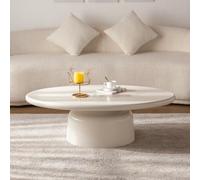 Mesa de Centro Elegante con Acabado Suave y Base Grande Estable, Mesa de Centro Baja Minimalista y Elegante para Sala de Estar de Estilo rústico,F Oval 45.67