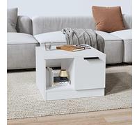 Mesa de Centro Elegante con Almacenamiento Blanco de Madera Contrachapada - Perfecta para Decoración y Organización del Hogar