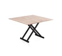 Mesa de centro elevable extensible katia negro - roble 114 x 76 x cm