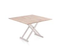 Mesa de centro elevable extensible katia roble - blanco 114 x 76 x cm