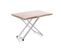 Mesa de centro elevable lada fit blanco - roble 120 x 76 x cm