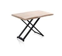 Mesa de centro elevable lada fit negro - roble 120 x 76 x cm