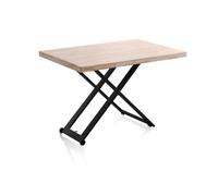 Mesa de centro elevable lada negro - roble 120 x 76 x cm