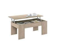 duehome Mesa de centro elevable melamina, roble, 100 x 45 56 x 50