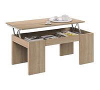 Mesa de Centro Elevable, Mesita de Salon Comedor, Modelo Kendra, Acabado en Roble Canadian, Medidas: 100 cm (Largo) x 50 cm (Ancho) x 43-54 cm (Alto)