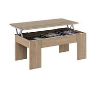 Mesa de Centro Elevable, Mesita de Salón o Comedor, Modelo LC, Acabado en Color Roble Canadian, Medidas: 100 cm (Ancho) x 50 cm (Fondo) x 45-56 cm (Alto)