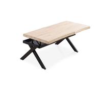 Mesa de centro elevable xena fit negro - roble 120 x 62 x cm