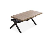 Mesa de centro elevable xena fit roble honey - negro 120 x 62 x cm