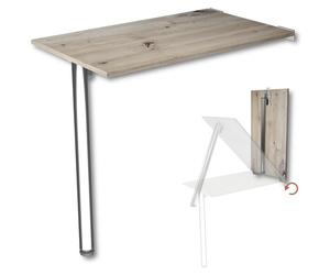 Mesa de Centro en Blanco con 4 Patas de Horquilla Mesa Auxiliar Mesa Decorativa Mesa de Centro un Tablero de Madera 80x50 cm Mesilla de Noche Mesa de TV