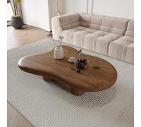 Mesa de Centro en la Nube, Mesa Central Moderna de Madera Maciza de Nogal con Tablero Engrosado, Bordes Redondos Lisos, diseño Resistente y Estable para Sala de Estar, do 125cm×89cm×31cm（49"×35"×12"）