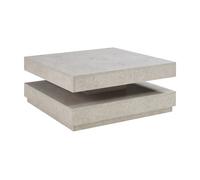 Mesa de centro florenz con tablero giratorio 76x76x38 cm - efecto hormigón claro [en.casa]