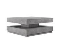 Mesa de centro florenz con tablero giratorio 76x76x38 cm - efecto hormigón [en.casa]