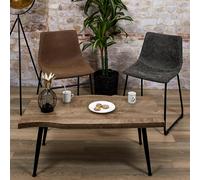 Mesa de centro forest rectangular de mdf negro de 49x49x100cm