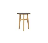 Mesa de Centro Freya Roble Macizo Lacado/linóleo Negro 4023 Forbo Ø 40 x H 50