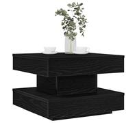 Mesa de Centro giratoria Mesa Centro Giratoria 360° Moderna con Almacenamiento y Tablero Giratorio 360 Grados Negro 50x50x34,5 cm