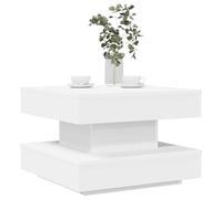Mesa de Centro giratoria Mesa Centro Giratoria 360° Moderna con Almacenamiento y Tablero Giratorio 360 Grados Blanco 50x50x34,5 cm