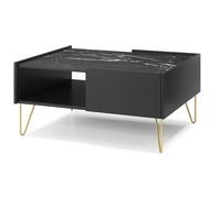 Mesa de centro harmony 97x65x45 negro, dorado 45 cm