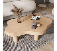 Mesa de centro irregular creativa con forma de nube, mesa redonda de madera maciza, mesa pequeña moderna de 3 patas para decoración de sala de estar.