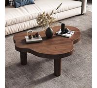 Mesa de centro irregular en forma de nube, mesa redonda creativa de madera maciza gruesa, mesa auxiliar moderna de 3 patas decorativa para muebles de sala de estar