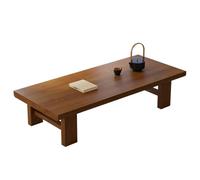 Mesa de centro japonesa, mesa baja de madera maciza para sentarse, escritorio de té Zen Chabudai para decoración del hogar, 120 x 60 x 38 cm, nogal