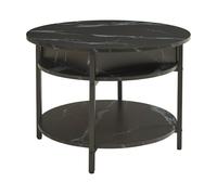 Mesa de centro kandas con tablero elevable 70x49 cm - efecto mármol negro [en.casa]