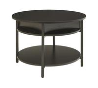 [en.casa] Mesa de Centro Kandas Mesa Baja Redonda con Tablero Elevable con Compartimento Interno y Estante Mueble Auxiliar Mesita para Salón 70 x 49 cm - Negro