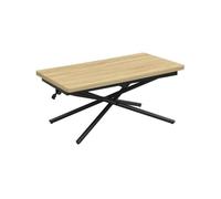 Mesa de centro katy diseño elevable y extensible negro/natural 38-76,5x57-114 x100 cm adec